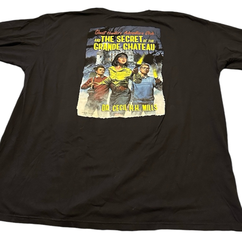 Ghost Hunters Adventure Club Black T Shirt Sz 3X Double Sided Grand Chateau